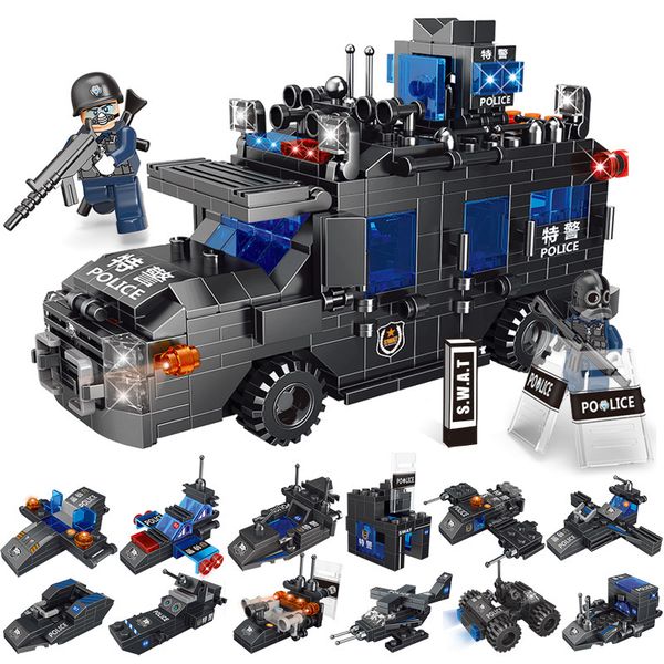 city police station car swat vehicles 605pcs 3 forms building blocks figures ww2 military bricks toys for children kids q1215
city police station car swat vehicles 605pcs 3 forms building blocks figures ww2 military bricks toys for children kids q1215