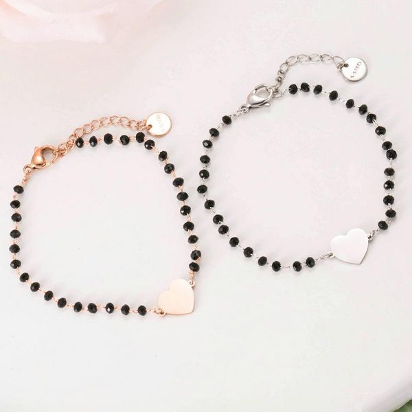 charm bracelets elegant stainless steel chain black crystal beads bracelet rose gold heart star charms for women jewelry, Golden;silver
charm bracelets elegant stainless steel chain black crystal beads bracelet rose gold heart star charms for women jewelry, Golden;silver
