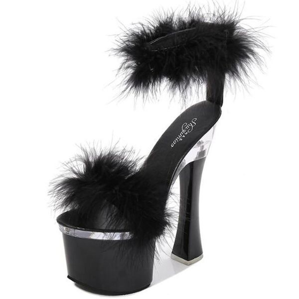 word buckle sandals women summer patent leather 17.5cm spike high heels open toed waterproof platform plush women shoes, Black
word buckle sandals women summer patent leather 17.5cm spike high heels open toed waterproof platform plush women shoes, Black