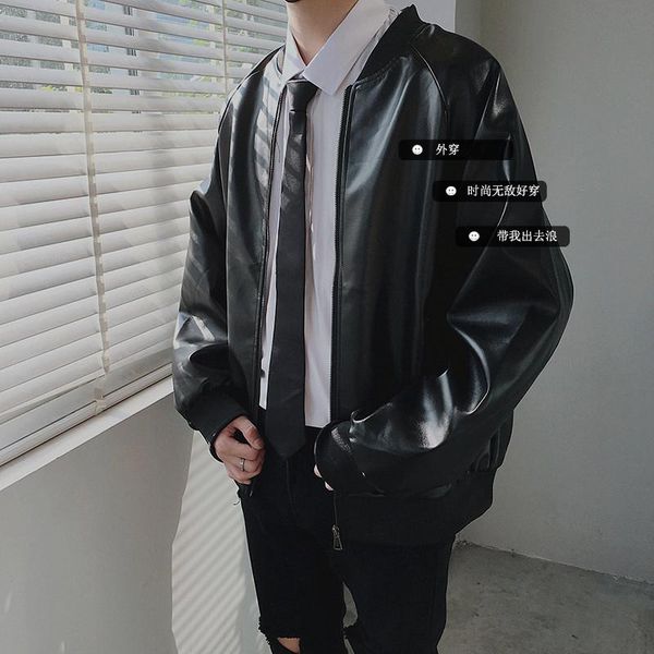 2020 men's faux leather clothing male loose mens coats black color outerwear leather motorcycle jackets male trench size m-2xl
2020 men's faux leather clothing male loose mens coats black color outerwear leather motorcycle jackets male trench size m-2xl