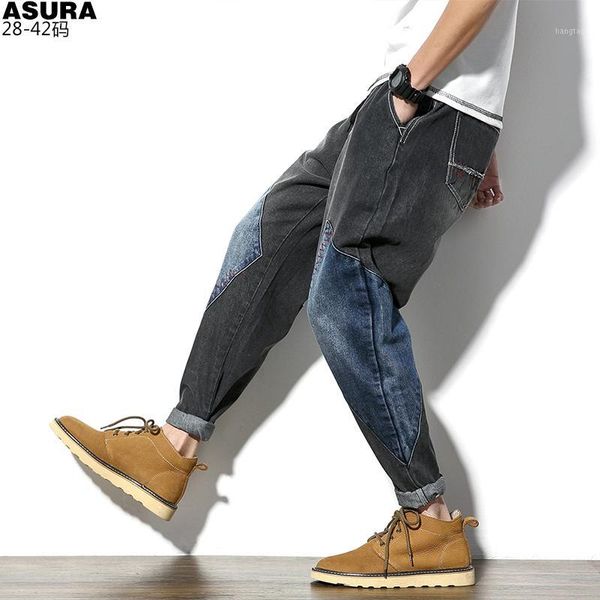28-42 new 2020 men's clothing fashion hair stylist retro hit color patch casual harem pants jeans plus size costumes1, Blue
28-42 new 2020 men's clothing fashion hair stylist retro hit color patch casual harem pants jeans plus size costumes1, Blue