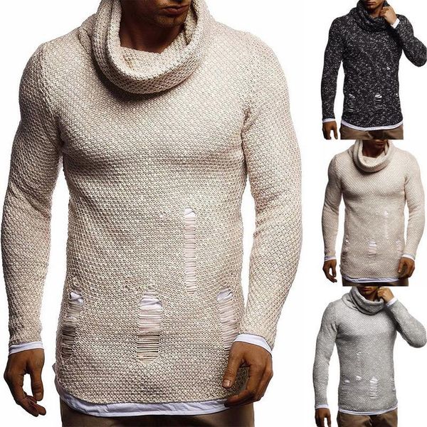men's sweaters men autumn winter ripped sweater knitted turtleneck long sleeve wild solid silm fit color pullover1, White;black
men's sweaters men autumn winter ripped sweater knitted turtleneck long sleeve wild solid silm fit color pullover1, White;black