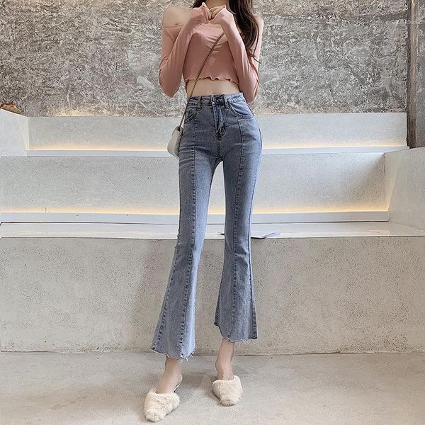 2020 fashion women jeans stitching solid color high waist s-lim bell-bottoms denim pants trousers high waist jeans women1, Blue
2020 fashion women jeans stitching solid color high waist s-lim bell-bottoms denim pants trousers high waist jeans women1, Blue