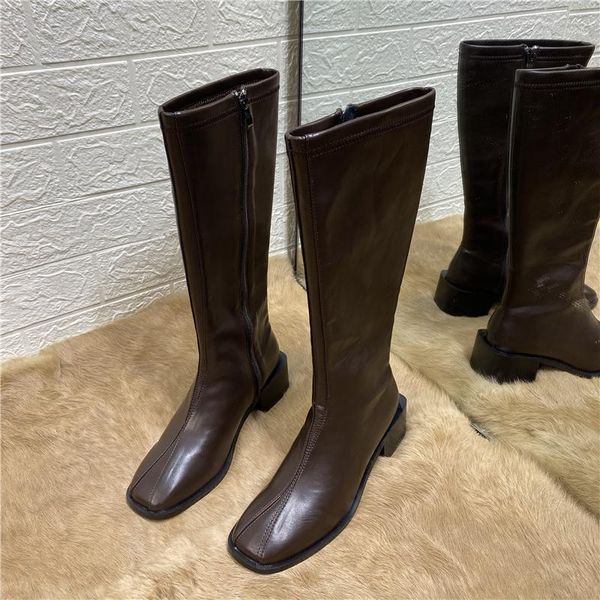 boots deat 2021 autumn winter fashion casual thick heel single boot below knee knight square head shoes women sg3321, Black
boots deat 2021 autumn winter fashion casual thick heel single boot below knee knight square head shoes women sg3321, Black