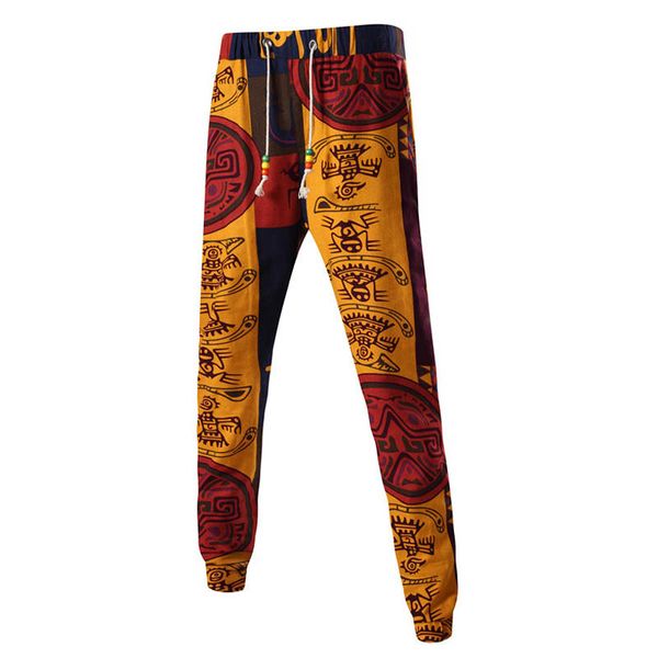 2020 men's fashion printing linen trousers national hip hop loose harem elastic waist wind draw string slacks pants, Black
2020 men's fashion printing linen trousers national hip hop loose harem elastic waist wind draw string slacks pants, Black