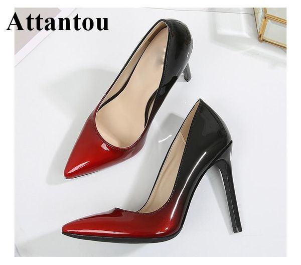 fashion pointed toe bright patent pu leather women thin high heel dress shoes evening party fade mixed color dress shoes size 46, Black
fashion pointed toe bright patent pu leather women thin high heel dress shoes evening party fade mixed color dress shoes size 46, Black