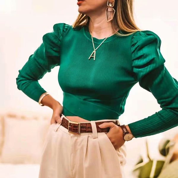 green women puff sleeve bomb sweaters 2019 fashion ladies elegant knitted sweater female winter knitwear girls chic pullovers c1120, White;black
green women puff sleeve bomb sweaters 2019 fashion ladies elegant knitted sweater female winter knitwear girls chic pullovers c1120, White;black