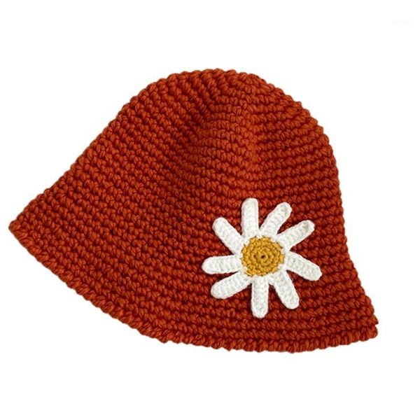 women chunky crochet knitted dome bucket hat sweet daisy floral solid color round winter packable fisherman cap1, Blue;gray
women chunky crochet knitted dome bucket hat sweet daisy floral solid color round winter packable fisherman cap1, Blue;gray