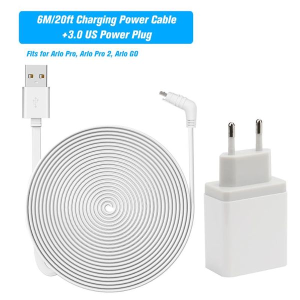 smart home sensor 6m/20ft charging power cable fits for arlo pro go flat micro usb cord
smart home sensor 6m/20ft charging power cable fits for arlo pro go flat micro usb cord