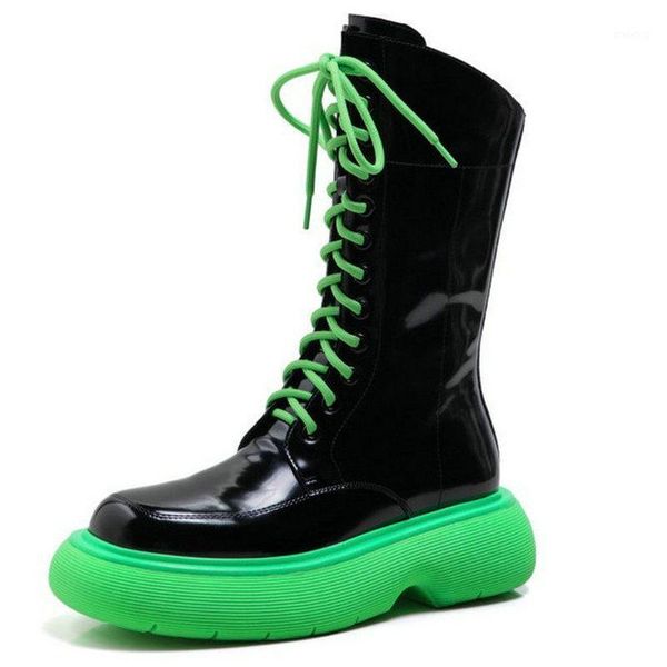 boots sianie tianie genuine split leather green thick sole plarform flats shoes for women lace-up gothic chic motorcycle, Black
boots sianie tianie genuine split leather green thick sole plarform flats shoes for women lace-up gothic chic motorcycle, Black