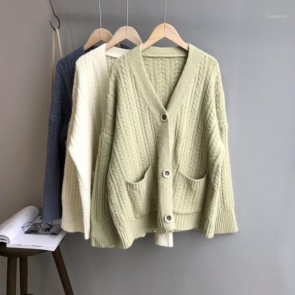 knit cardigan women's short 2019 new spring autumn winter fashion sweater jacket loose wear korean wild pockets solid1, White
knit cardigan women's short 2019 new spring autumn winter fashion sweater jacket loose wear korean wild pockets solid1, White