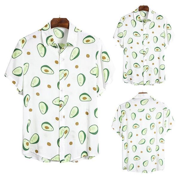 men's new summer hawaiian beach resort short-sleeved printed avocado business shirt in european and american sizes mens shirt, White;black
men's new summer hawaiian beach resort short-sleeved printed avocado business shirt in european and american sizes mens shirt, White;black