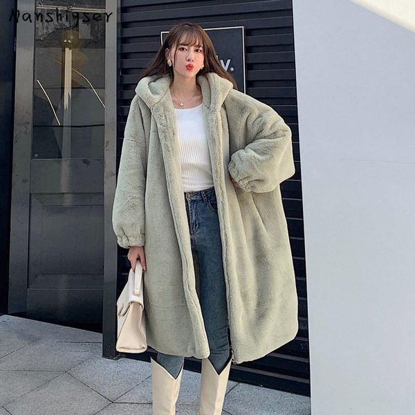 women's fur & faux winter 2021 mid-length fashion oversized hooded coat women thick warm plush loose jacket female outerwear, Black
women's fur & faux winter 2021 mid-length fashion oversized hooded coat women thick warm plush loose jacket female outerwear, Black