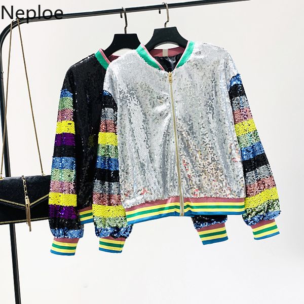 neploe sequined women bomber jacket autumn korean zipper stand neck loose coat contrast color stripe baseball jackets 55824 201028, Black;brown
neploe sequined women bomber jacket autumn korean zipper stand neck loose coat contrast color stripe baseball jackets 55824 201028, Black;brown