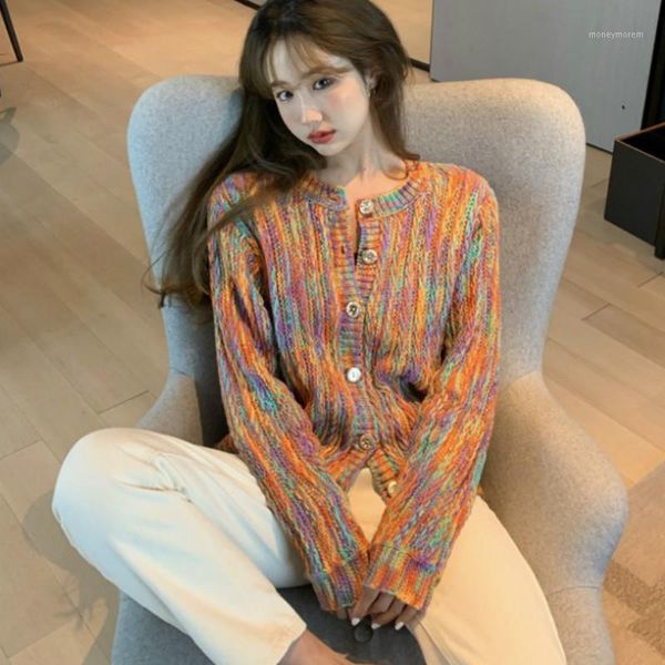 women's knits & tees women rainbow color knitted cardigan single breasted sweater coat jacket long sleeve outerwear crop sueter mujer, White
women's knits & tees women rainbow color knitted cardigan single breasted sweater coat jacket long sleeve outerwear crop sueter mujer, White