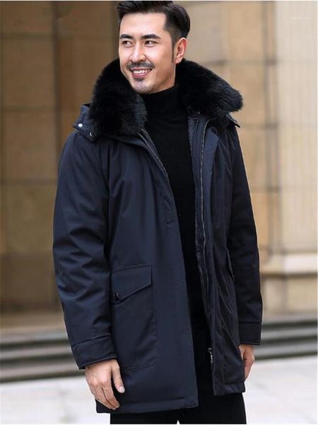 men's mid-length coat fur collar down jacket lively noodles warm down jacket men's casual1, Black
men's mid-length coat fur collar down jacket lively noodles warm down jacket men's casual1, Black