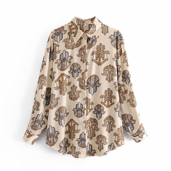 2021 new elegant women satin print shirts fashion ladies down collar streetwear female blouse 3hk9, White 
2021 new elegant women satin print shirts fashion ladies down collar streetwear female blouse 3hk9, White