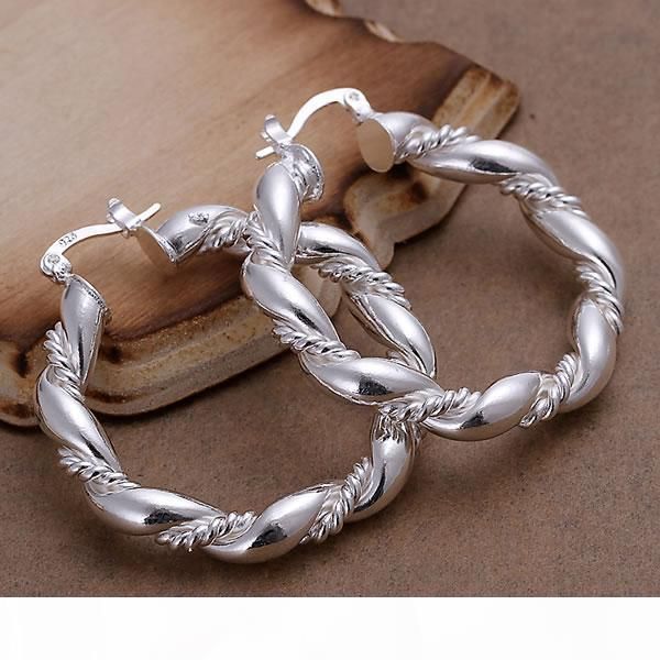 925 sterling silver plated twist ropes earrings for women fashion ear jewelry silver wedding wear, Golden;silver
925 sterling silver plated twist ropes earrings for women fashion ear jewelry silver wedding wear, Golden;silver
