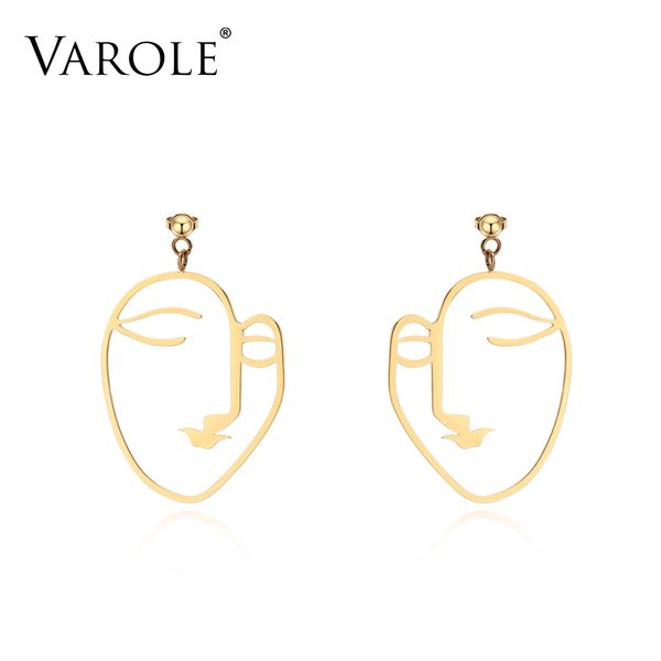 varole new simple style woman face shape earrings for women gold color long drop earring for woman wholesale
varole new simple style woman face shape earrings for women gold color long drop earring for woman wholesale