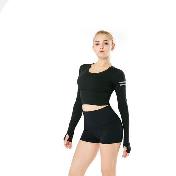 yoga suit new women's fitness campaign seamless yoga black long sleeve women's fitness gym crop top, White
yoga suit new women's fitness campaign seamless yoga black long sleeve women's fitness gym crop top, White