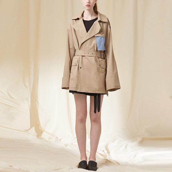 women's jackets autumn trench coat for women windbreaker patchwork striped long sleeve adjustable casual female clothes fashion, Black;brown
women's jackets autumn trench coat for women windbreaker patchwork striped long sleeve adjustable casual female clothes fashion, Black;brown