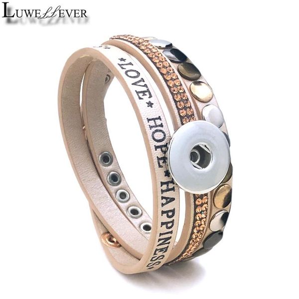 charm bracelets multi-turn love hope bangle 139 pu leather 18mm 12mm snap button bracelet interchangeable jewelry for women gift, Golden;silver
charm bracelets multi-turn love hope bangle 139 pu leather 18mm 12mm snap button bracelet interchangeable jewelry for women gift, Golden;silver