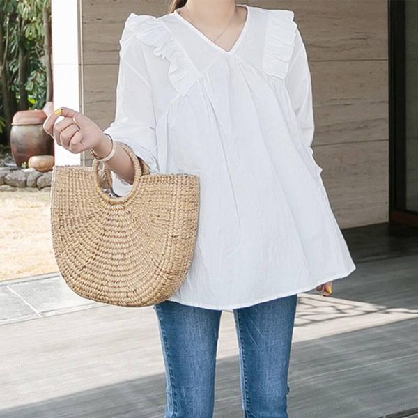 shirts women plus size long sleeve vonda casual blouse female lace bohemian cotton tunic autumn blouse, White
shirts women plus size long sleeve vonda casual blouse female lace bohemian cotton tunic autumn blouse, White