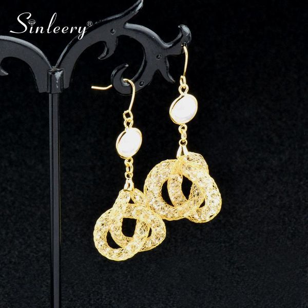 sinleery sparkling wire mesh net crystal inside knot shaped dangle earrings for women fashion jewelry es320 ssa, Silver
sinleery sparkling wire mesh net crystal inside knot shaped dangle earrings for women fashion jewelry es320 ssa, Silver