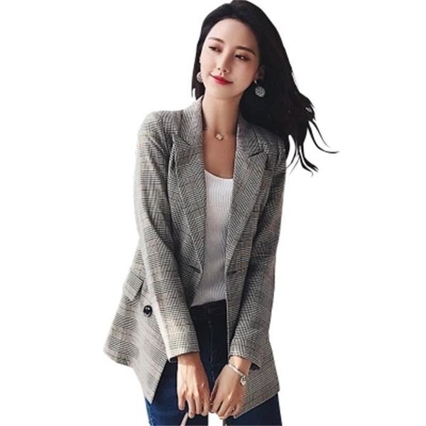 women's suits & blazers women plaid and jackets suit ladies long sleeve vintage checkered double-breasted size s-4xl, White;black
women's suits & blazers women plaid and jackets suit ladies long sleeve vintage checkered double-breasted size s-4xl, White;black