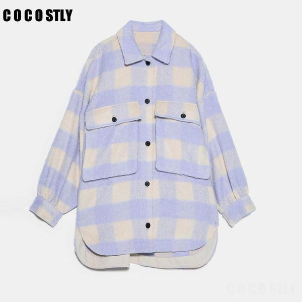 fashion women purple plaid woolen shirts 2020 elegant ladies oversize long shirt vintage female stylish thick blouses girls chic1, White
fashion women purple plaid woolen shirts 2020 elegant ladies oversize long shirt vintage female stylish thick blouses girls chic1, White