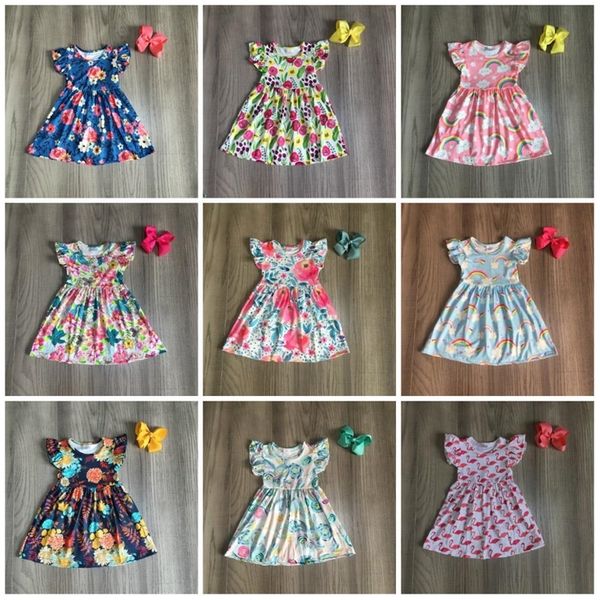 summer baby girls milk silk cotton unicorn rainbow floral flower knee length dress children clothes milk silk boutique match bow y200525, White
summer baby girls milk silk cotton unicorn rainbow floral flower knee length dress children clothes milk silk boutique match bow y200525, White