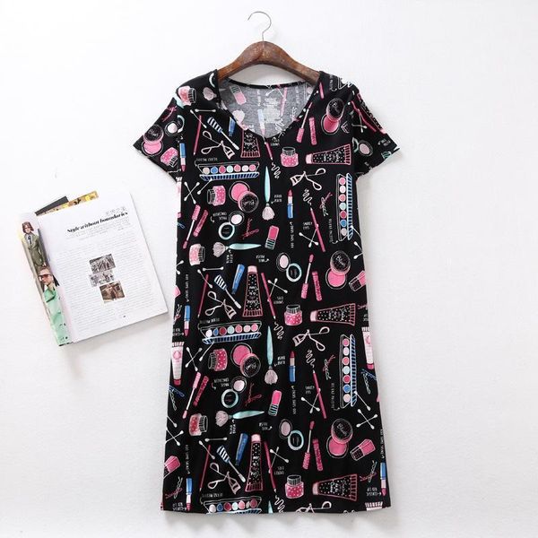2020 female summer casual loosen black nighty dress ladies 100% cotton nightgown women short sleeve round collar sleepshirt xxxl1, Black;red
2020 female summer casual loosen black nighty dress ladies 100% cotton nightgown women short sleeve round collar sleepshirt xxxl1, Black;red