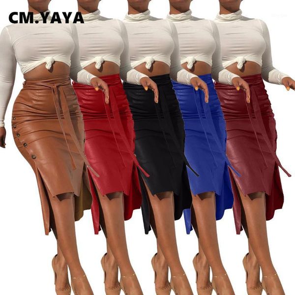 cm.yaya women high waist faux leather skirts night club street vintage bodycon midi button slit side skirts party bandage skirt1, Black
cm.yaya women high waist faux leather skirts night club street vintage bodycon midi button slit side skirts party bandage skirt1, Black