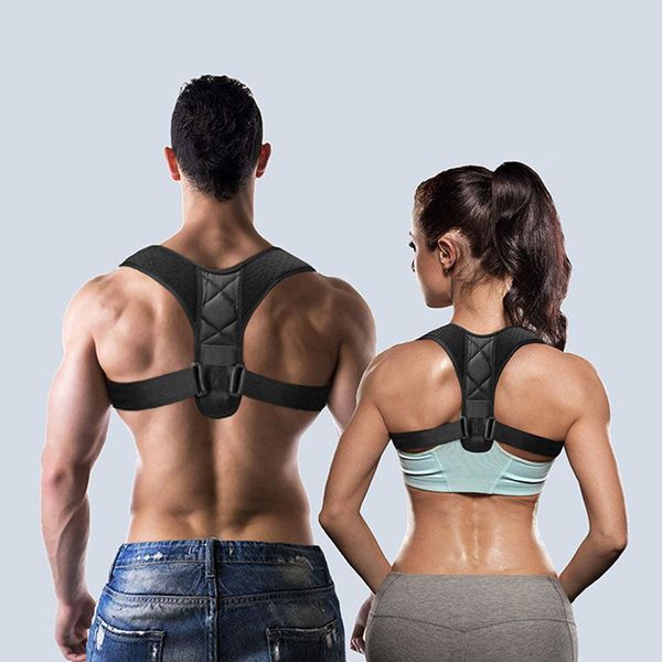 brace support belt adjustable back posture corrector clavicle spine back shoulder lumbar posture correction, Black;blue
brace support belt adjustable back posture corrector clavicle spine back shoulder lumbar posture correction, Black;blue