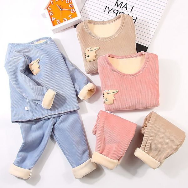 children's warm underwear set baby plush thickened household new boys and girls cotton clothes pants autumn winter, White
children's warm underwear set baby plush thickened household new boys and girls cotton clothes pants autumn winter, White
