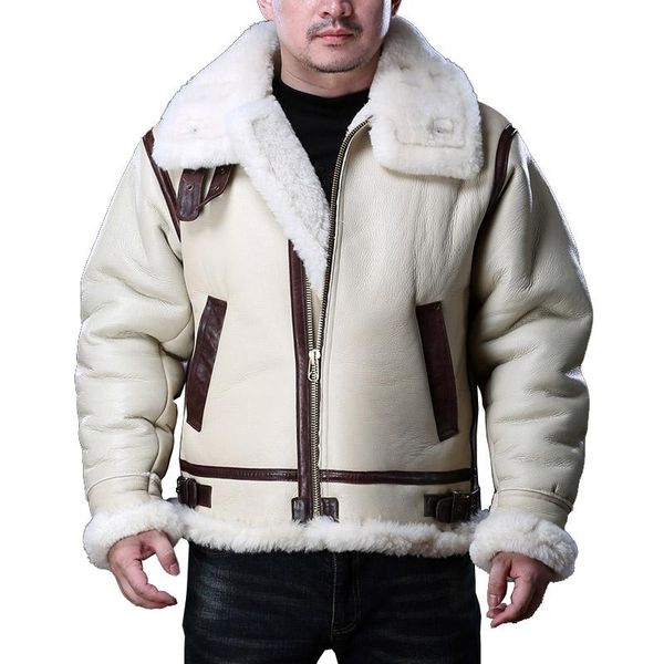 men's leather & faux av0966 avfly european size super warm genuine sheep coat mens big b3 shearling bomber fur jacket, Black
men's leather & faux av0966 avfly european size super warm genuine sheep coat mens big b3 shearling bomber fur jacket, Black