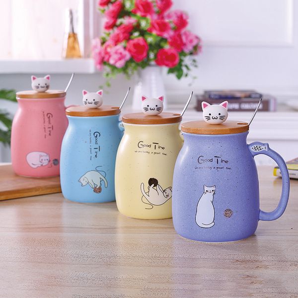 420ml cute cat mugs spoon coffee tea cups with handle mok cup set for drinking creative color heat resistant q1218
420ml cute cat mugs spoon coffee tea cups with handle mok cup set for drinking creative color heat resistant q1218
