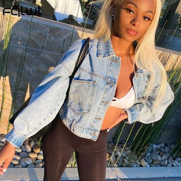 fqlwl streetwear washed jeans jacket women coat lantern sleeve denim crop jeans jacket female cropped ladies spring 2021, Black;brown
fqlwl streetwear washed jeans jacket women coat lantern sleeve denim crop jeans jacket female cropped ladies spring 2021, Black;brown