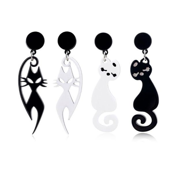 2 style acrylic black white lovers cat drop earrings statement for women fashion jewelry, Silver
2 style acrylic black white lovers cat drop earrings statement for women fashion jewelry, Silver