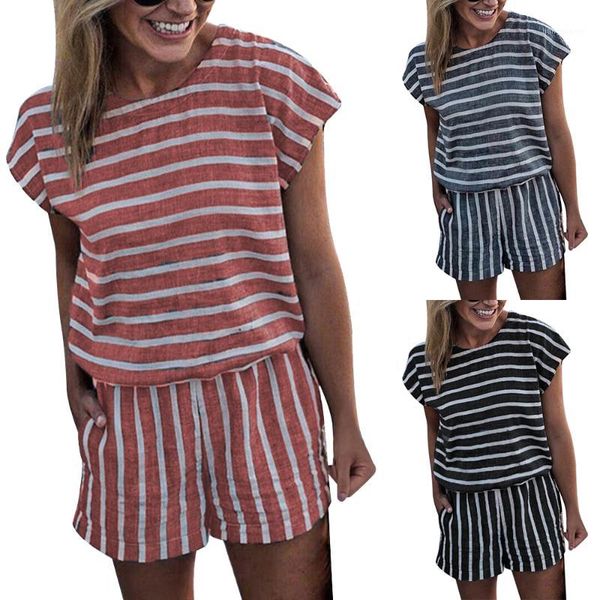 women nice summer fashion striped jumpsuit shorts loose short sleeve o-neck casual playsuits backless pocket overalls1, Black;white
women nice summer fashion striped jumpsuit shorts loose short sleeve o-neck casual playsuits backless pocket overalls1, Black;white