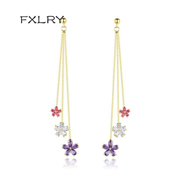 dangle & chandelier fxlry elegant multicolor inlaid zircon flower long earrings for women jewelry accessories, Silver
dangle & chandelier fxlry elegant multicolor inlaid zircon flower long earrings for women jewelry accessories, Silver