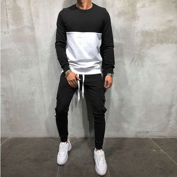 autumn 2020 men's new splicing round neck long sleeve work clothes pocket pants leisure sports suit, Gray
autumn 2020 men's new splicing round neck long sleeve work clothes pocket pants leisure sports suit, Gray