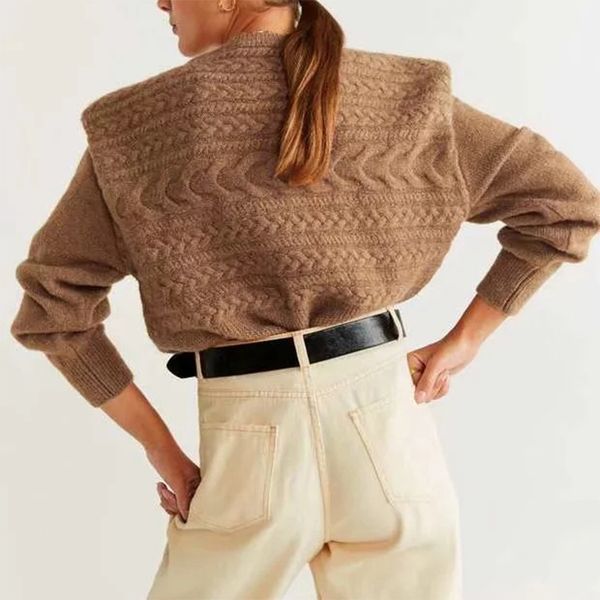 za style autumn winter women's warm knitted wide shoulder sweater women pullover casual lady pull woman jumper y200116, White;black
za style autumn winter women's warm knitted wide shoulder sweater women pullover casual lady pull woman jumper y200116, White;black