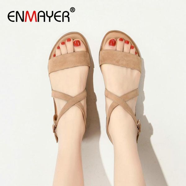 enmayer cow suede basic casual buckle strap flat sandals fashion cover heel women sandals 2020 shoes women designers1, Black
enmayer cow suede basic casual buckle strap flat sandals fashion cover heel women sandals 2020 shoes women designers1, Black