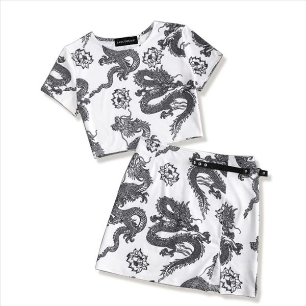classic style women clothes suit dragon print short skirt short sleeve t shirt set casual lady and mini dress suit, Gray
classic style women clothes suit dragon print short skirt short sleeve t shirt set casual lady and mini dress suit, Gray
