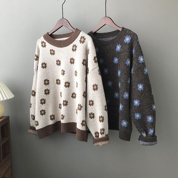yeeloca winter lovely floral knitted sweater women's casual o-neck pullovers korean sweet girl thick warm knitted sweater, White;black
yeeloca winter lovely floral knitted sweater women's casual o-neck pullovers korean sweet girl thick warm knitted sweater, White;black