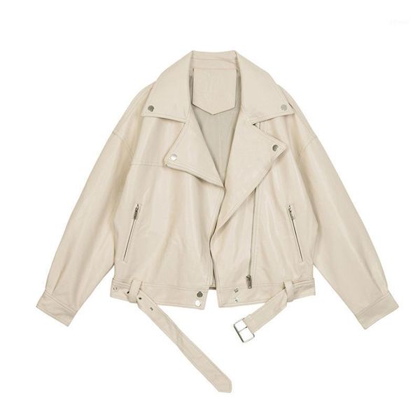 women's leather & faux 2021 spring autumn women pu motorcycle jacket female fashion sashes outercoat solid loose casual coat1, Black
women's leather & faux 2021 spring autumn women pu motorcycle jacket female fashion sashes outercoat solid loose casual coat1, Black