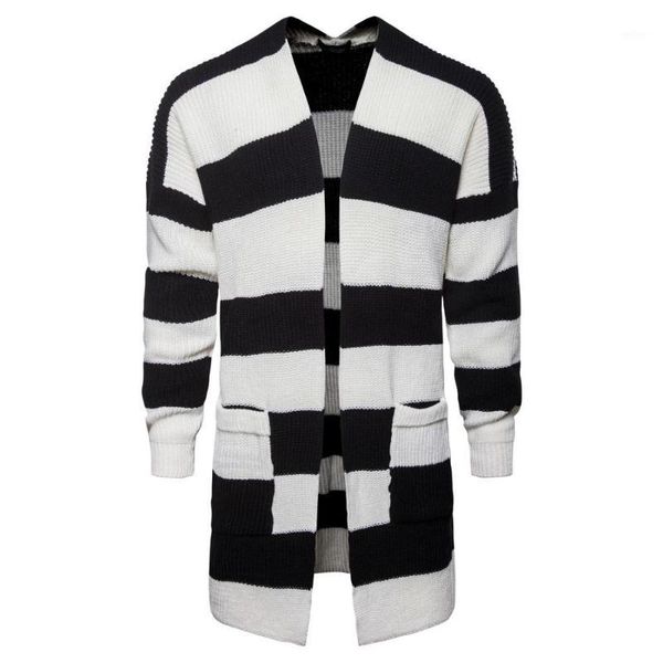 fashion 2020 autumn winter long style patchwork men color matching cardigan jacket men's long black and white striped sweater1, White;black
fashion 2020 autumn winter long style patchwork men color matching cardigan jacket men's long black and white striped sweater1, White;black