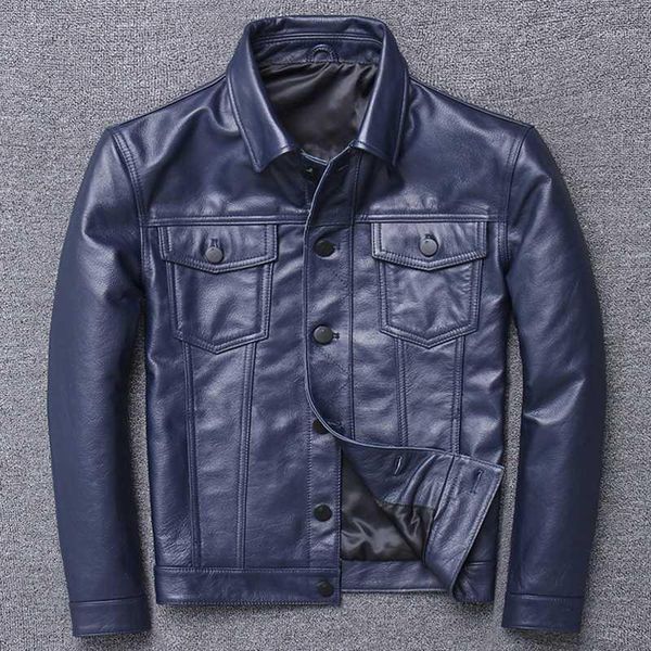 zvaqs new mens genuine cowhide jacket lapel casual jacket single-breasted blue leather short stylish outerwear pph8631, Black
zvaqs new mens genuine cowhide jacket lapel casual jacket single-breasted blue leather short stylish outerwear pph8631, Black