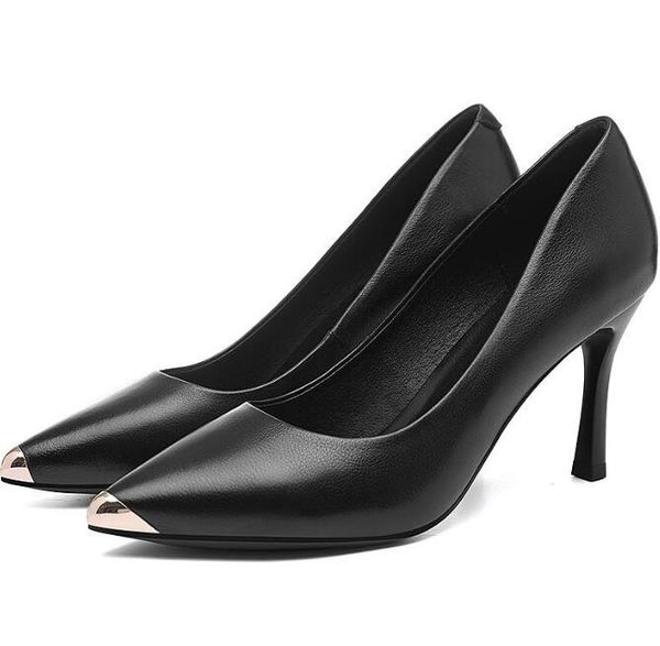 classic woman's stiletto heel pointy shoe, real leather sequined toe dress shoes, Black
classic woman's stiletto heel pointy shoe, real leather sequined toe dress shoes, Black